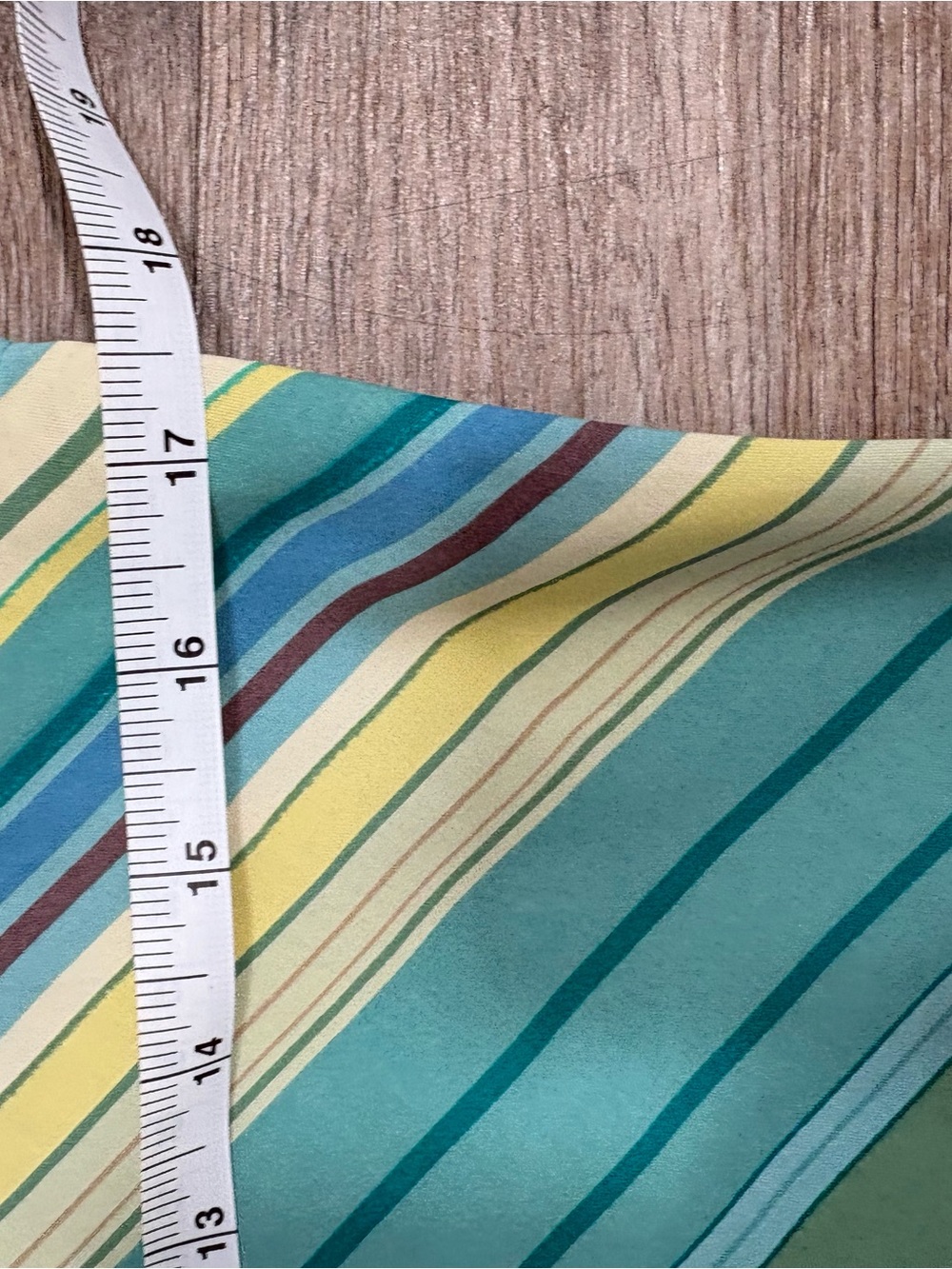 Liz Claiborne Silk Teal and Yellow Striped Maxi Dress - Picture 8 of 13